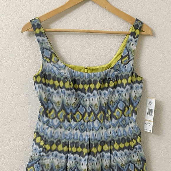 Nine West Dress Size 2 Sleeveless Fit & Flare Ikat Pockets New With Tags - Picture 2 of 7